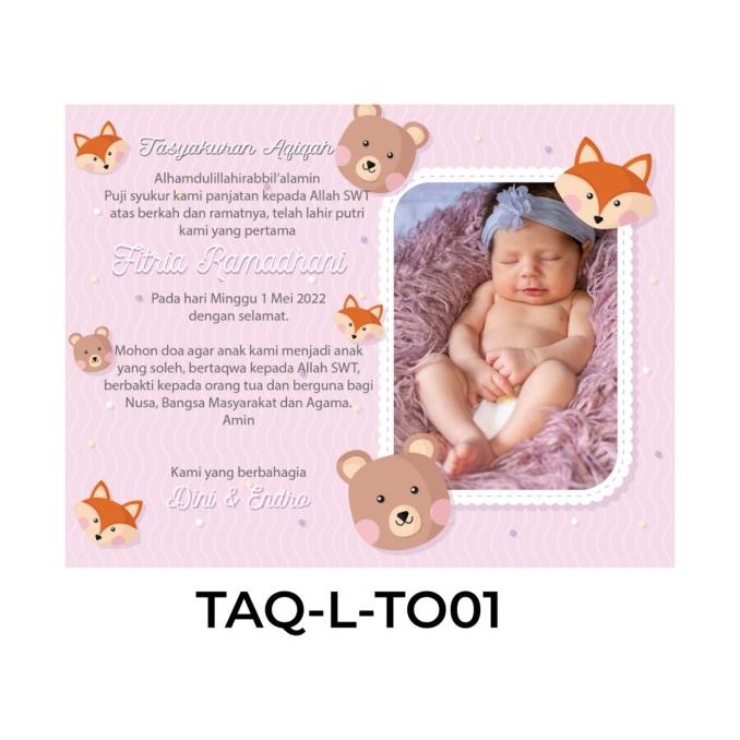 Kartu Ucapan Tasyakuran Aqiqah - Sticker Label Ucapan Kelahiran Bayi