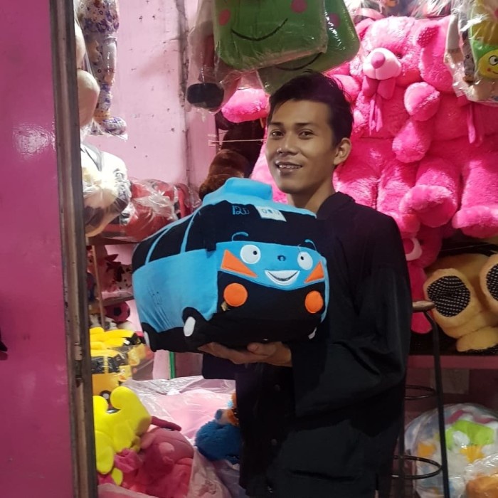 FOTO ASLI  BONEKA TAYO KENDARAAN MOBIL CAR BUS BIS BIRU JUMBO BESAR