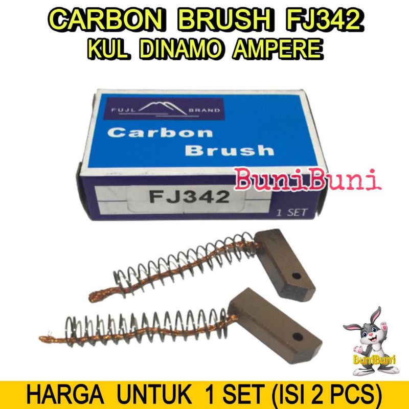 CARBON BRUSH ALTERNATOR FJ 342 / Kul Cool Arang Dinamo Ampere Mobil Truk PS100 PS120 L300 - 1 SET FJ