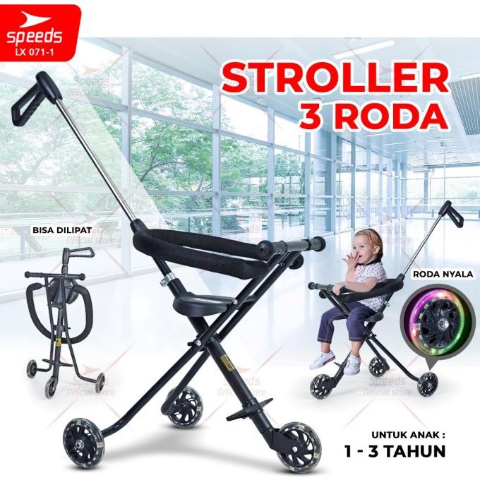 Stroller Bayi Anak Stroller Anak Lipat Mini Roda bisa Nyala S05