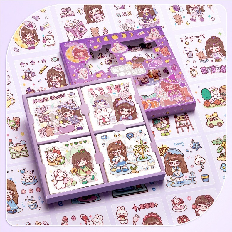 

QUM NINI STIKER KOREA ISI 100 PCS STICKER DECO AESTHETIC SCRAPBOOK DIARY JOURNAL DIY LOVERSTUFF BKC