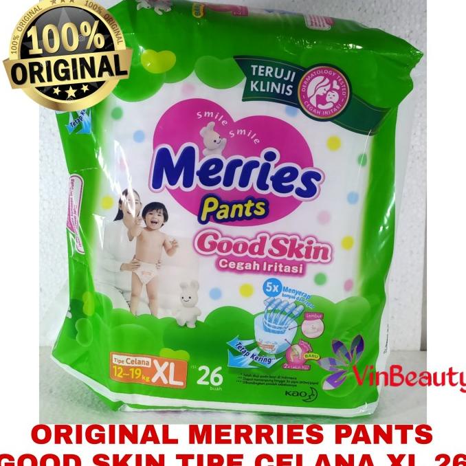 PEMPERS MERRIES PANTS M 34 / L 44 / XL 26 POPOK BAYI CELANA