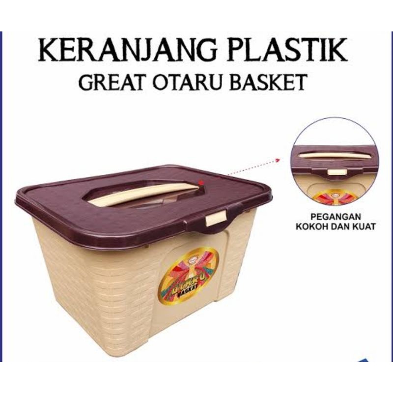 KERANJANG PIKNIK/KERANJANG MAKAN PLASTIK/KERANJANG PIKNIK SEGI/KERANJANG PIKNIK OTARU/TEMPAT BEKAL P