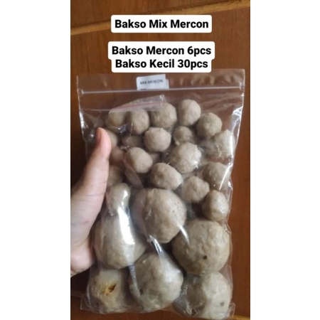 

Bakso Mix Mercon (Mercon 6, Kecil 30) + bumbu kuah bakso