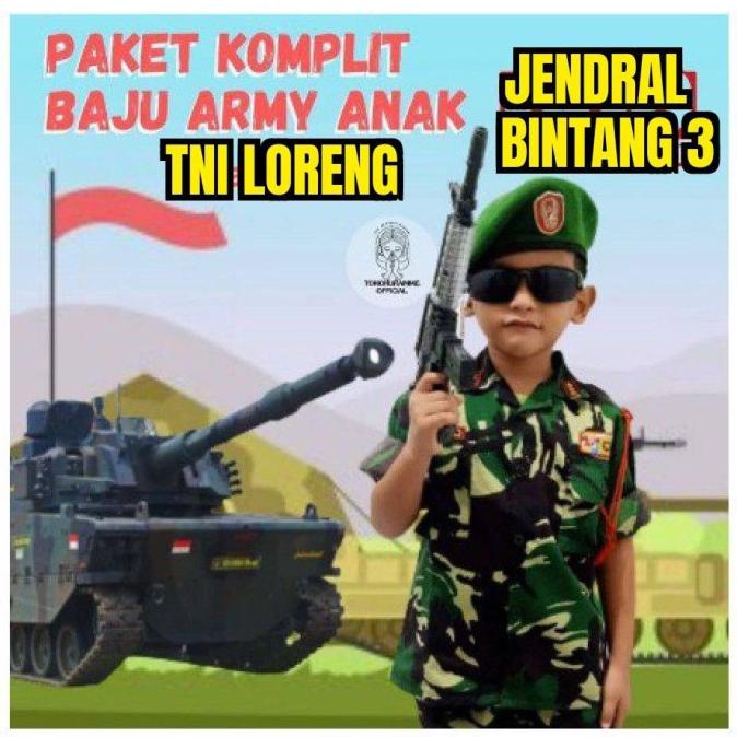 Seragam Anak TENTARA - Baju TNI Anak Laki & Perempuan - Baju Anak TNI