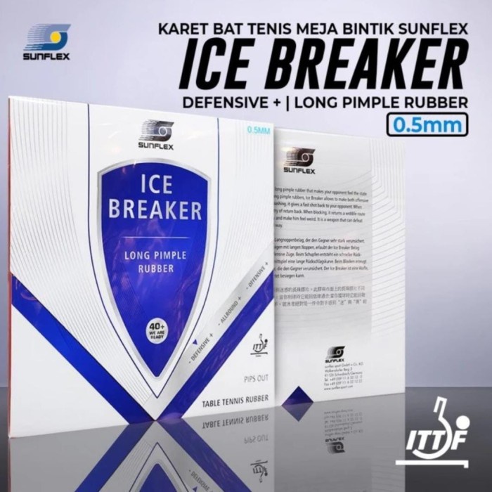 Terlaris Karet Tenis Meja Bintik Sunflex Ice Breaker Blue Original