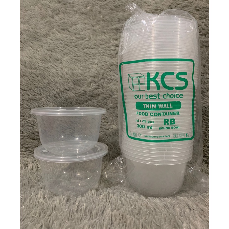WGGK7945 MEGA SALE  Thinwall Bulat 300ML (25) KCS Mangkok Plastik Cup Pudding Slime Wadah Makanan Te