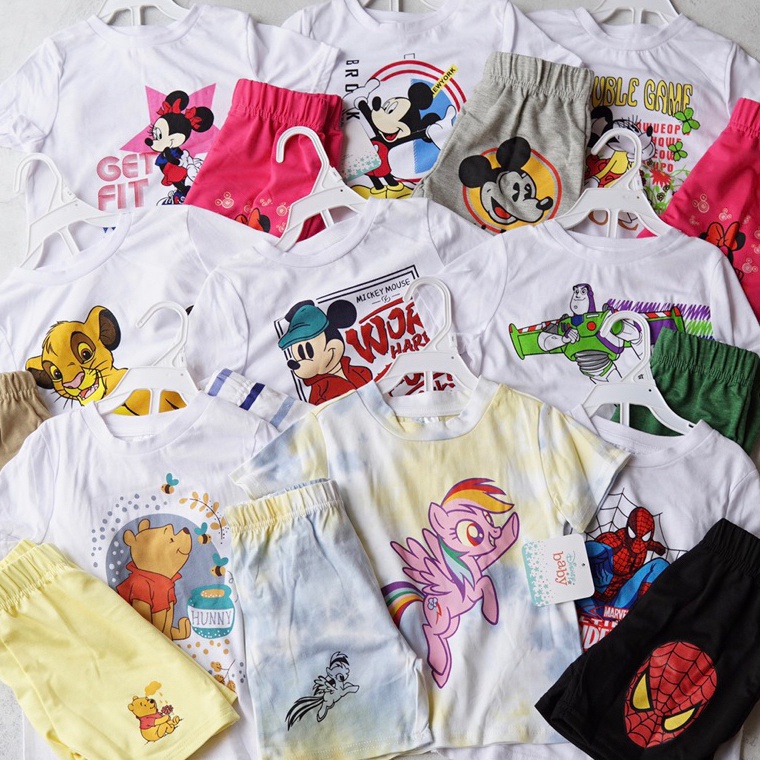 CHEKOUT. Disney Baby Homie Tee Set & Hanger Kaos Anak | kids size 18m-5y | little pony lion king toy