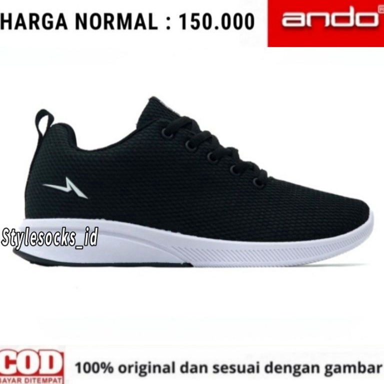 SALE TERBATAS. SEPATU ANDO SEKOLAH / SEPATU ANDO HITAM / SEPATU ANDO ORIGINAL 100%