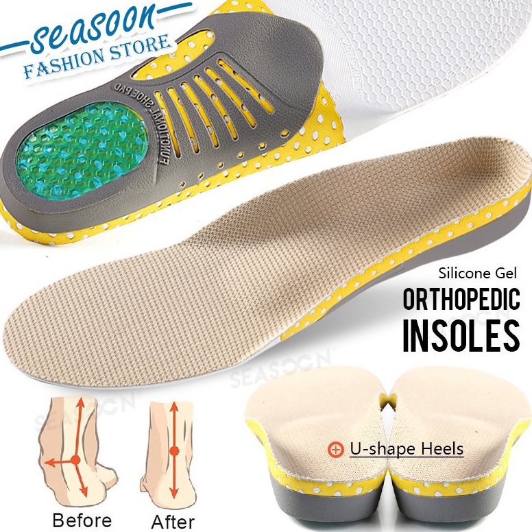 Rekomendasi.. Premium Orthotic Gel Sol Ortopedi Datar Kaki Kesehatan Sole Pad Untuk Sepatu Insert Ar