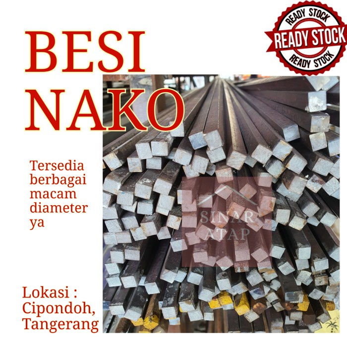 BESI NAKO / BESI KOTAK MURAH 7 mm PANJANG 4 METER POLOS