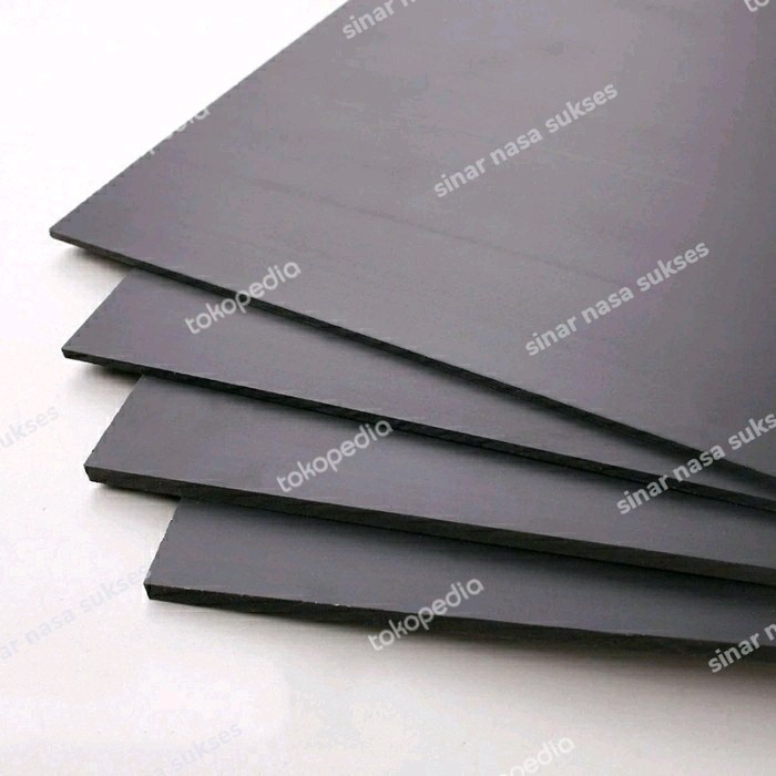 Plat PVC abu-abu lembaran 4mm x 20cm x 40cm Plat PVC gray lembaran