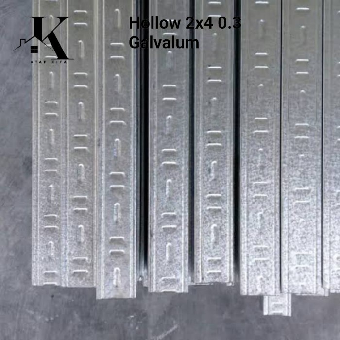 Hollow 2x4 / Holo 0,3 mm TB / Rangka Hollow / Holo Galvalum Profil