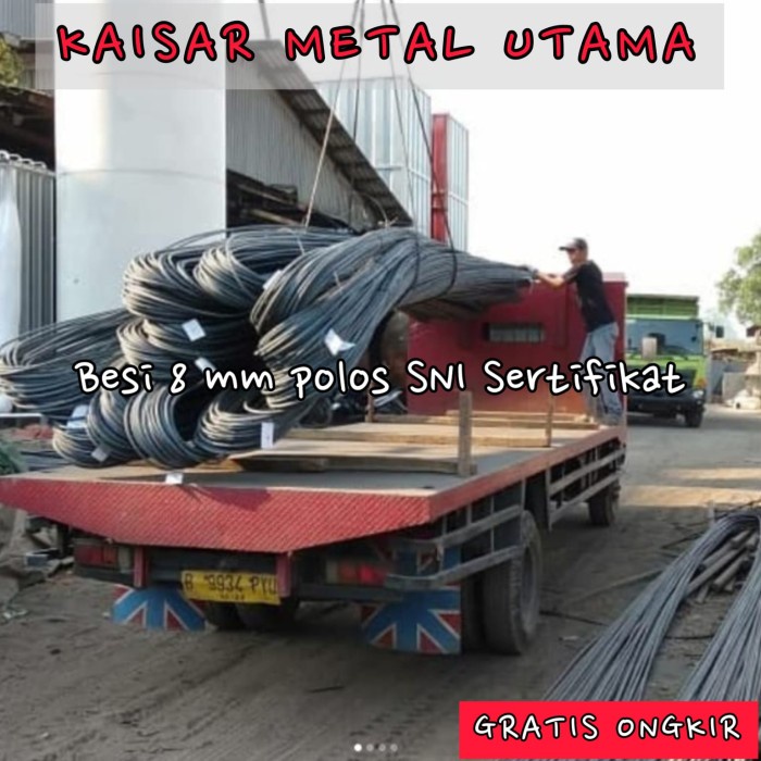Besi beton 8 mm polos Full SNI ( Sertifikat )