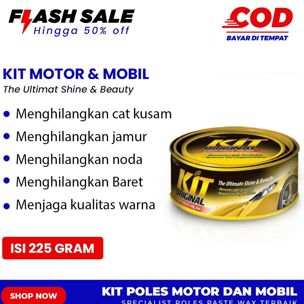 TERPERCAYA!. Kit Motor Mobil Kit Paste Wax ORIGINAL KALENG 225 GRAM 100% MURAH Kit Pengkilap Penghil