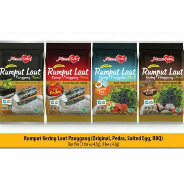 

Bestseller✲ ACPOG Rumput Laut Panggang Nori Mama Suka 9 gr (4,5 gr X 2 Pcs) W58 Stok Banyak