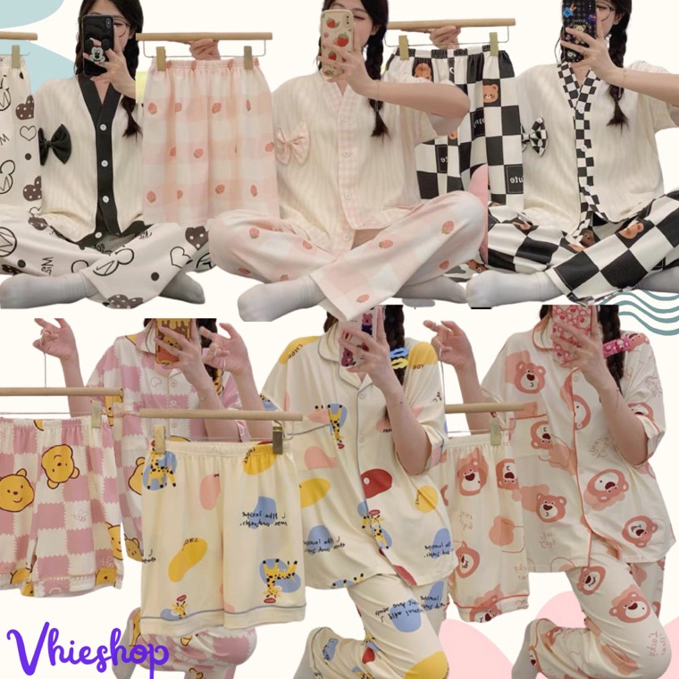 SPECIAL PRICE!. Stelan Baju Tidur Oversize 3in1 import / Baju tidur cp import / piyama wanita terbar