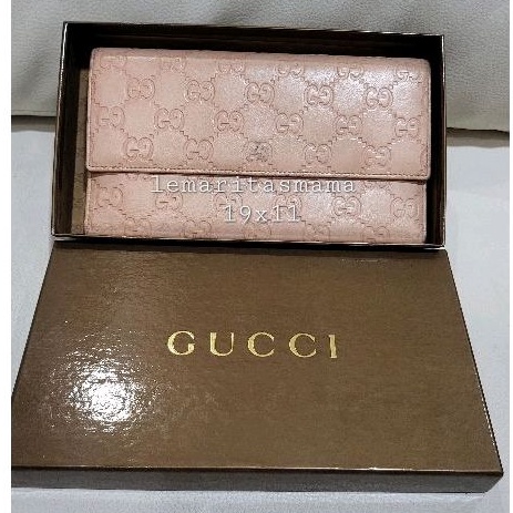 Gucci long wallet pink nude