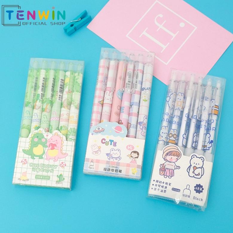 

Promo Gel Pen/Pulpen 1 Pack/Bollpen/Pulpen Aesthetic/Pulpen 6Pcs/Box Hitam 0.5Mm-Tenwin