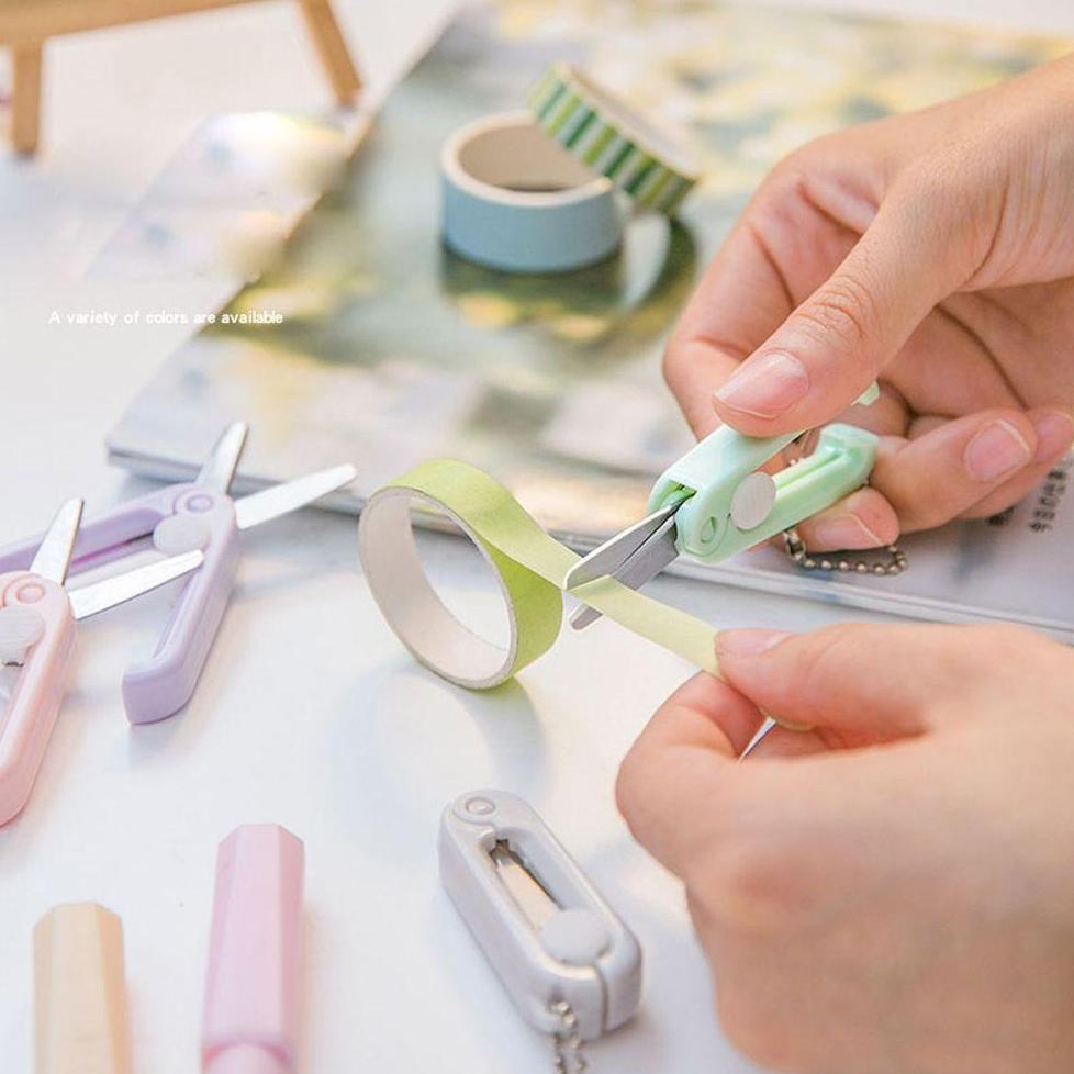 

Termurah Hc Gunting Lipat Mini Portable Tarik Stainless Steel Retractable Mini Folding Scissors Pemotong Kertas Paper Cutter Lucu
