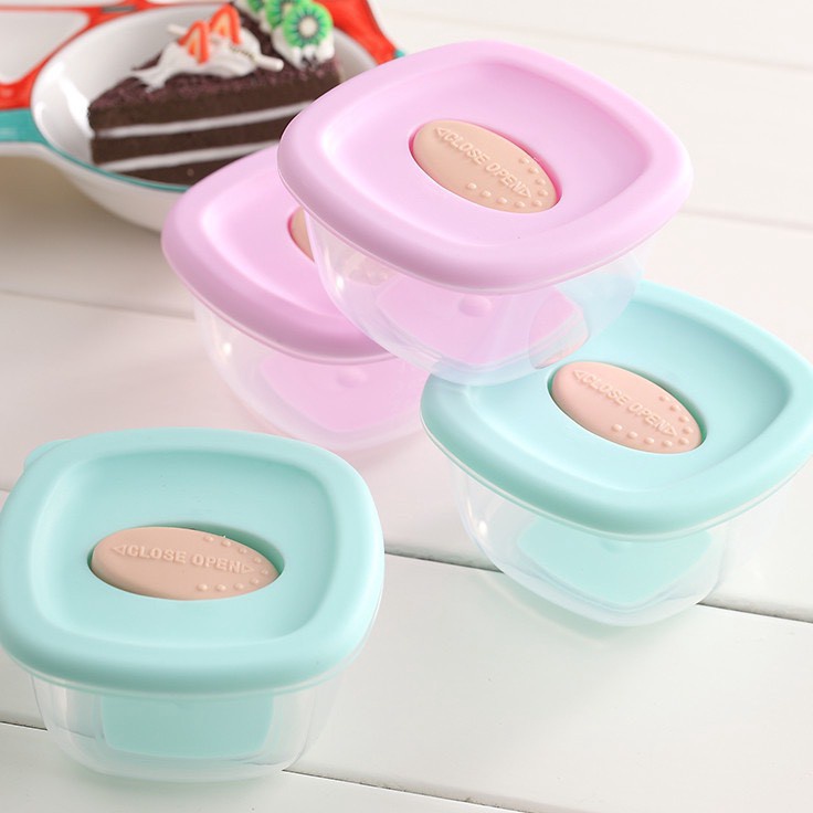 ✫Cqg LKM093 Baby Food Container Penutup Lock 4in1 Kotak Plastik Kotak Makanan Wadah MPASI Container 