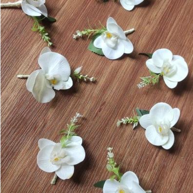 BROS BUNGA ANGGREK PIN JAS PENGANTIN WEDDING CORSAGE BOUTONNIERE