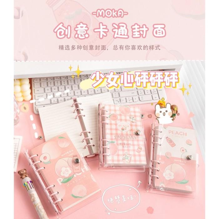 

TERBAIK BINDER NOTE A6 CUTE PEACH / BUKU CATATAN 100 LEMBAR/ NOTEBOOK