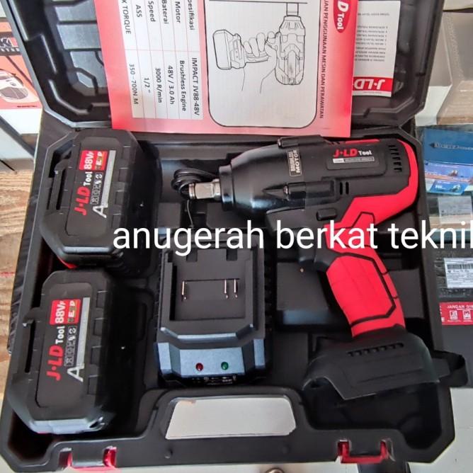 Jld 88F Cordless Impact Wrench Torsi Besar 550 Nm Mesin Bor Buka Sock