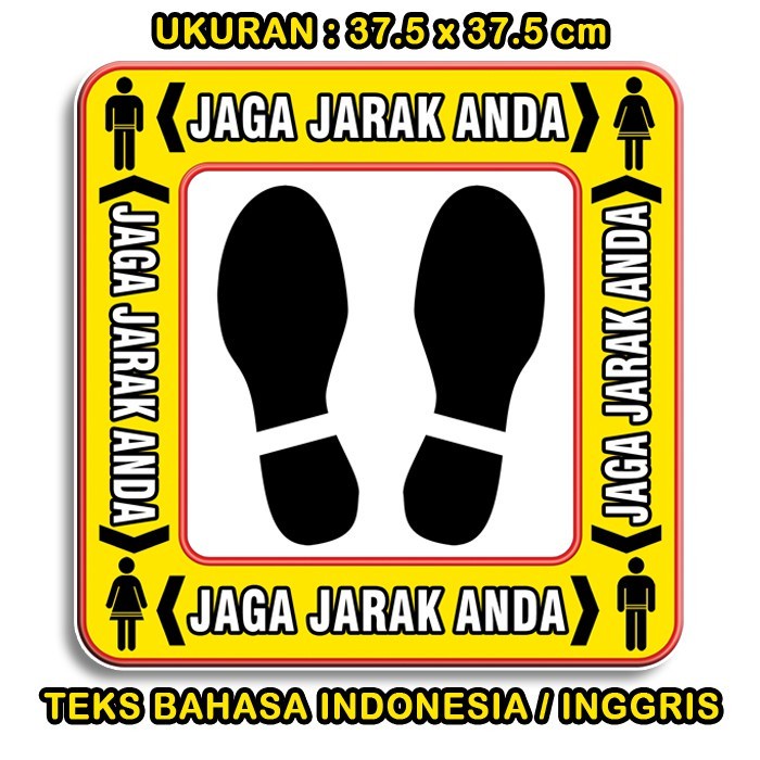 

GRATIS ONGKIR Stiker Lantai - Jaga Jarak - Teks Indonesia Inris - Uk 37.5x37.5 Cm