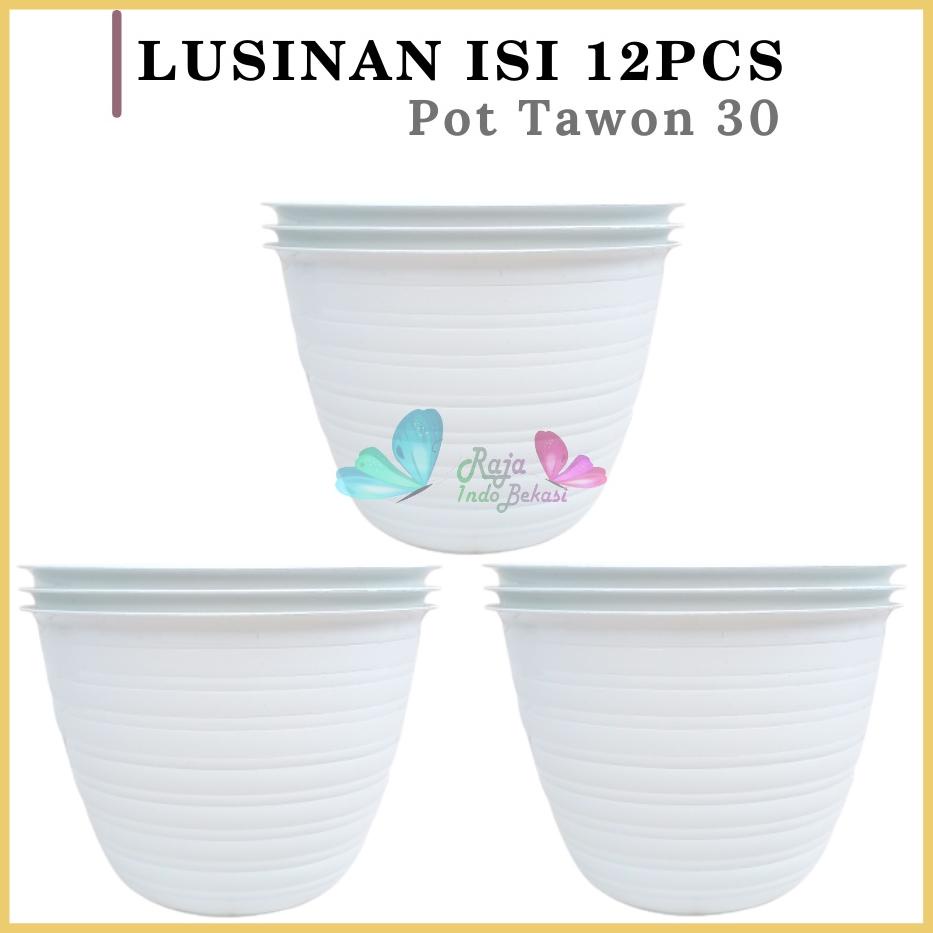 Promo Lusinan Pot Tawon 30 Putih  Pot Tawon Uk 30 Hemat Isi 6Pcs-Khusus Grosir Isi 6 Pcs Pot Hitam J