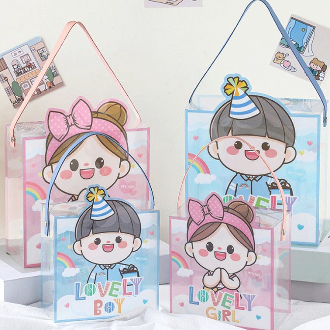 

7L83 Gift Box Ulang Tahun Anak 18x8.5x18cm PVC Kotak Kado Ultah Hampers gfj8b