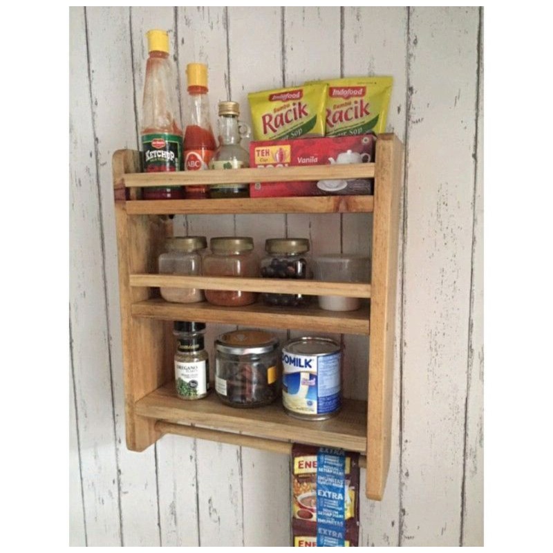 rak bumbu susun/rak bumbu tempel/rak bumbu kayu/rak bumbu dinding