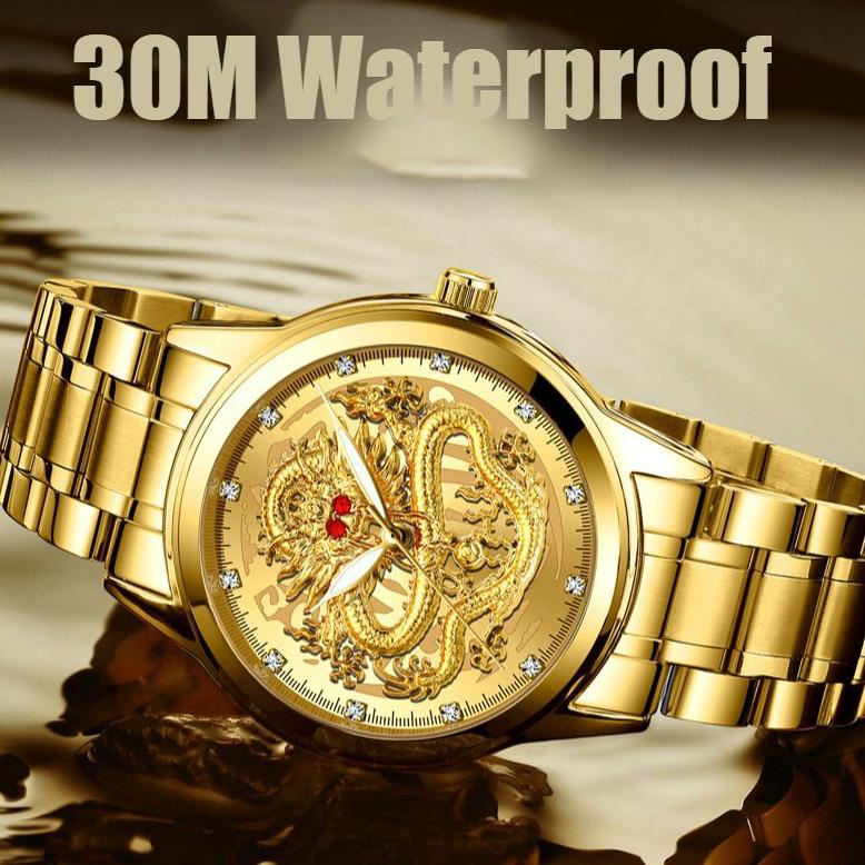 8.8 [Cod] Aokeyo S336 Jam Tangan Pria Naga Anti Air OriginalFree Box+Kartu New 