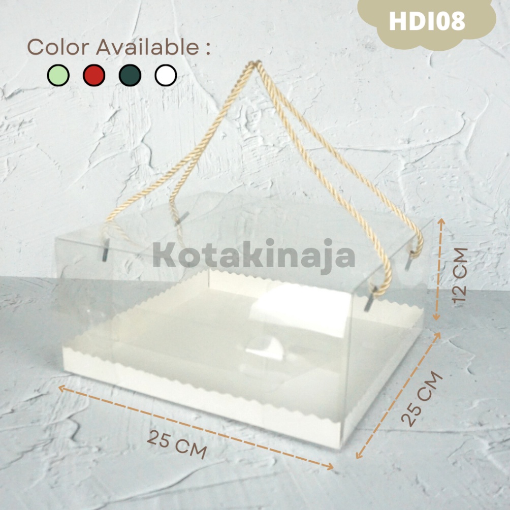 

[PRODUK-CFNTP40] Box Mika Transparan / Box Mika / Box Mika Handle / Box Tali / Box Makanan / Box Hampers / Tali Kotak Kue / Box Tart I HDI08 Ready