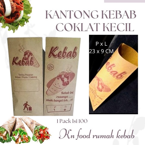 

[PROMO LLA3] Dus Kantong Kebab coklat Kecil isi 100 pcs Ready Stok EBC