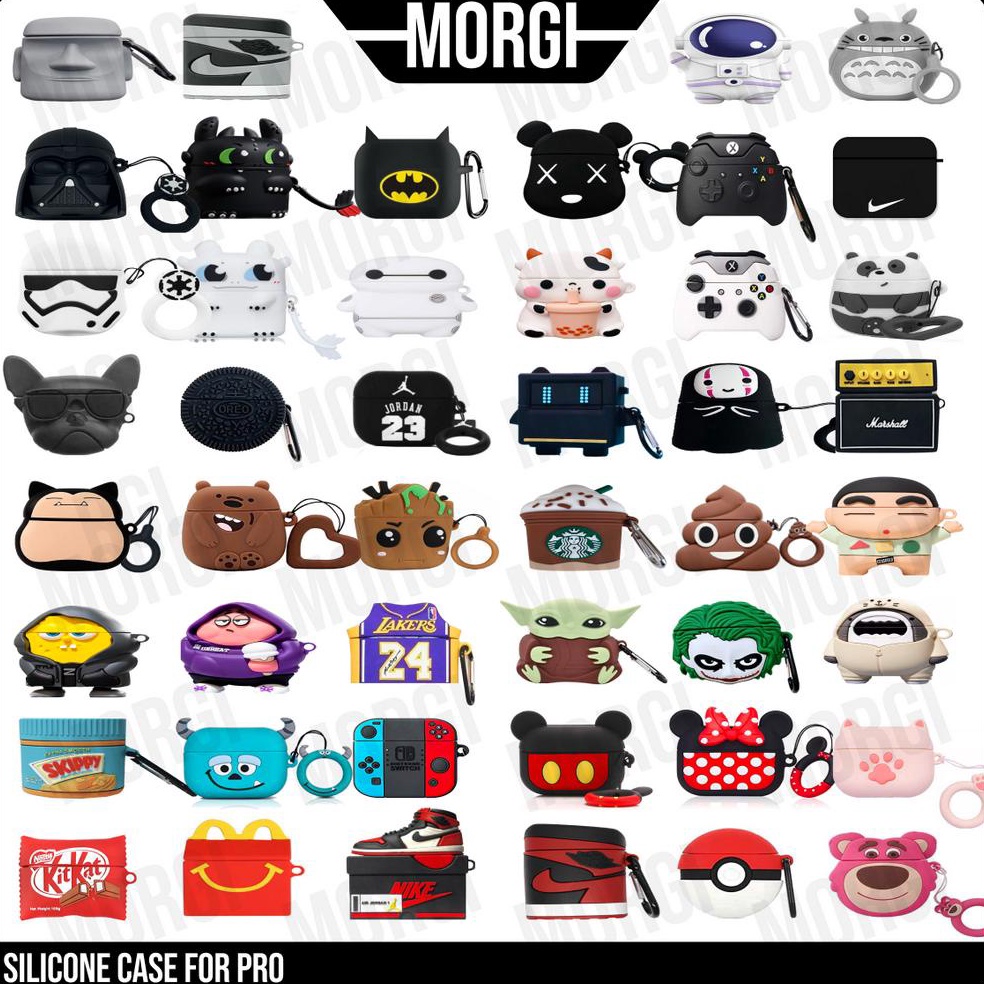 Booming.. Case Airpods Pro Premium Lucu 3D Boba Toothless Baymax Hitam Nintendo Xbox Inpods 13 Airpr