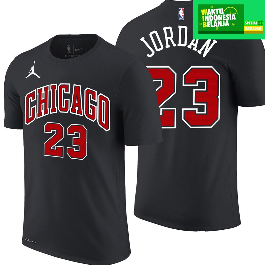 ↔DNT KAOS BAJU TSHIRT NBA CHICAGO BULLS NO 23 MICHAEL JORDAN BLACK / BAJU BASKET PRIA WANITA ❈ ↓