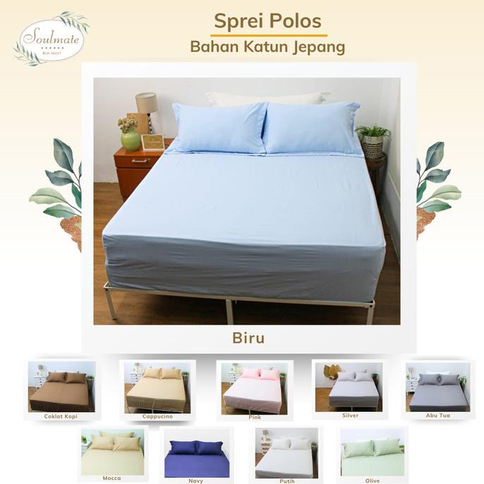 sprei katun jepang polos 120x200 160x200 180x200 200x200