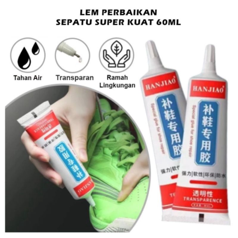 

Lem perbaikan sepatu perekat super 60ml Baihere Hanjiao