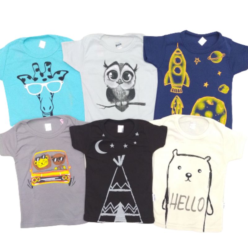 Atasan Kazel Cowok Size NB, S, M | Atasan Kaos Cowok | Atasan Anak Cowok