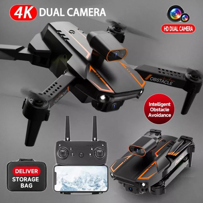 DRONE S91 4K DUAL CAMERA SENSOR ANTI TABRAK 3 ARAH ALTITUDE HOLD ORIGINAL