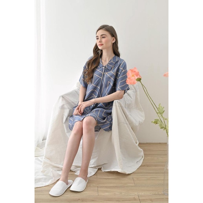 Lucas Blue - Tyse Dress Sutra Organik Meliana Liu