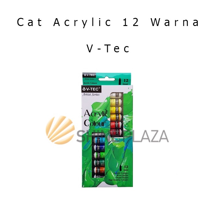 

Laris!! Cat Acrylic V-Tec 12 Warna Colors - Cat Akrilik V Tec Paint Set VT-612A ☈Hot Sale