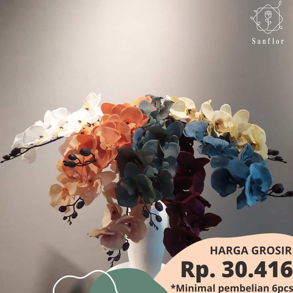 PALING DICARI. BUNGA ANGGREK KAIN/ANGGREK KAIN 9KUNTUM/BUNGA ANGGREK PALSU/ANGGREK ARTIFICIAL