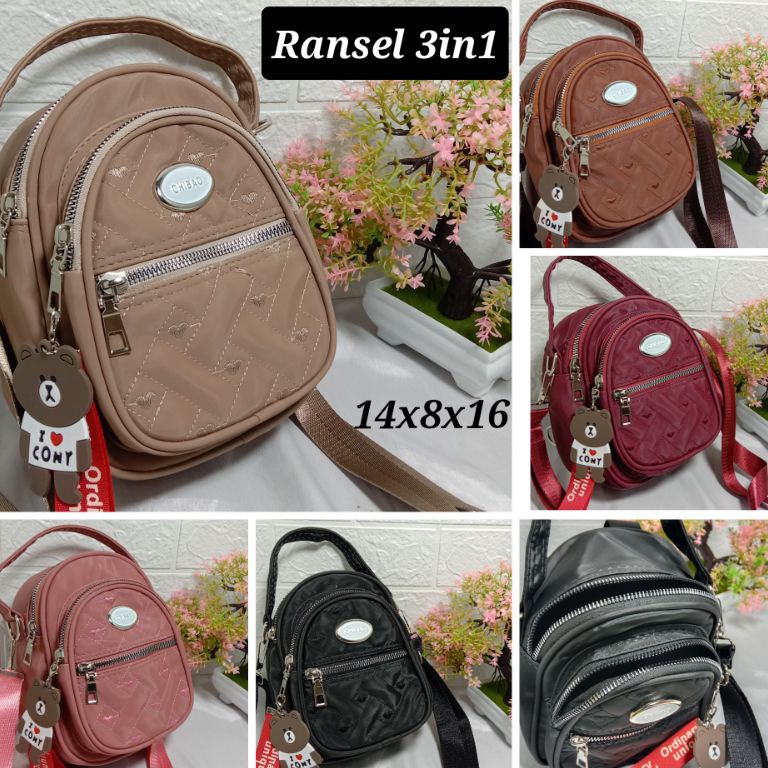 BEST SELLER. TAS RANSEL CIBAO MINI WANITA  3in1