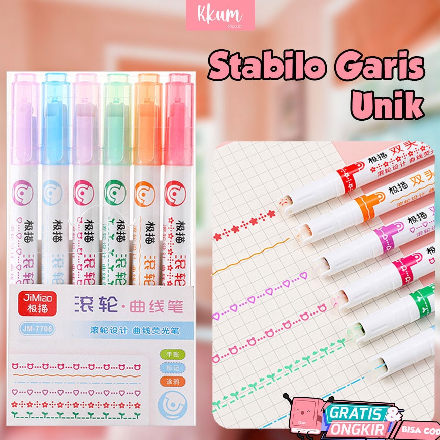 

[RZR67] Colorful Stamp line marker set/ Spidol gambar garis warna cute 6caq9