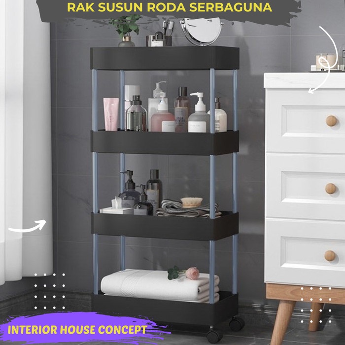Rak Roda Susun Rak Dapur Troli Susun Tingkat Serbaguna Rak Roda Susun