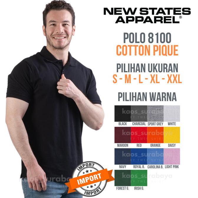 KAOS KERAH POLOS IMPORT POLO SHIRT NSA NEW STATES APPAREL