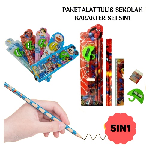 

PAKET ALAT TULIS PENSIL SET 5 IN 1 KARAKTER PENSIL KARAKTER 5IN1 Pensil Penggaris Penghapus Serutan