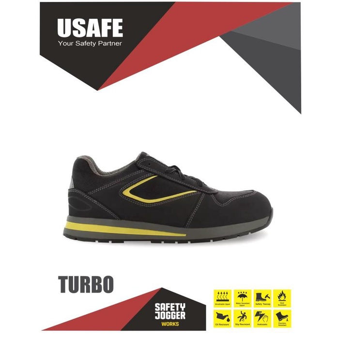 Sepatu Safety Jogger Turbo Pelindung Composite Metal Free